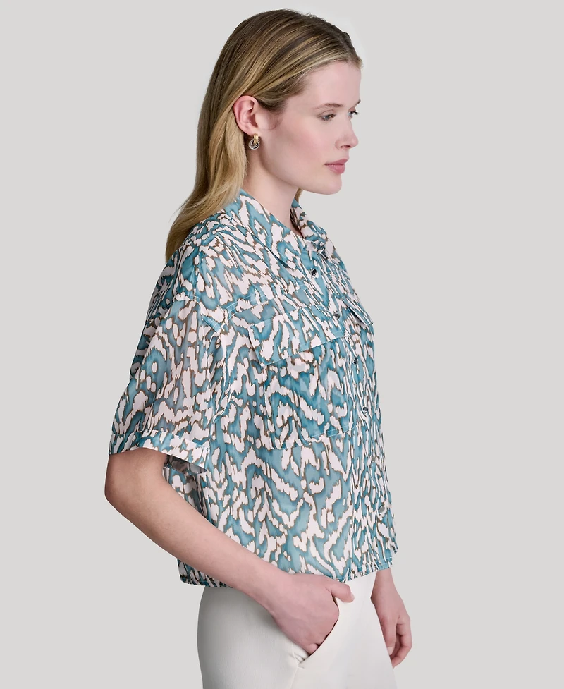 Dkny Women's Printed Short-Sleeve Shirt