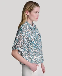 Dkny Women's Printed Short-Sleeve Shirt