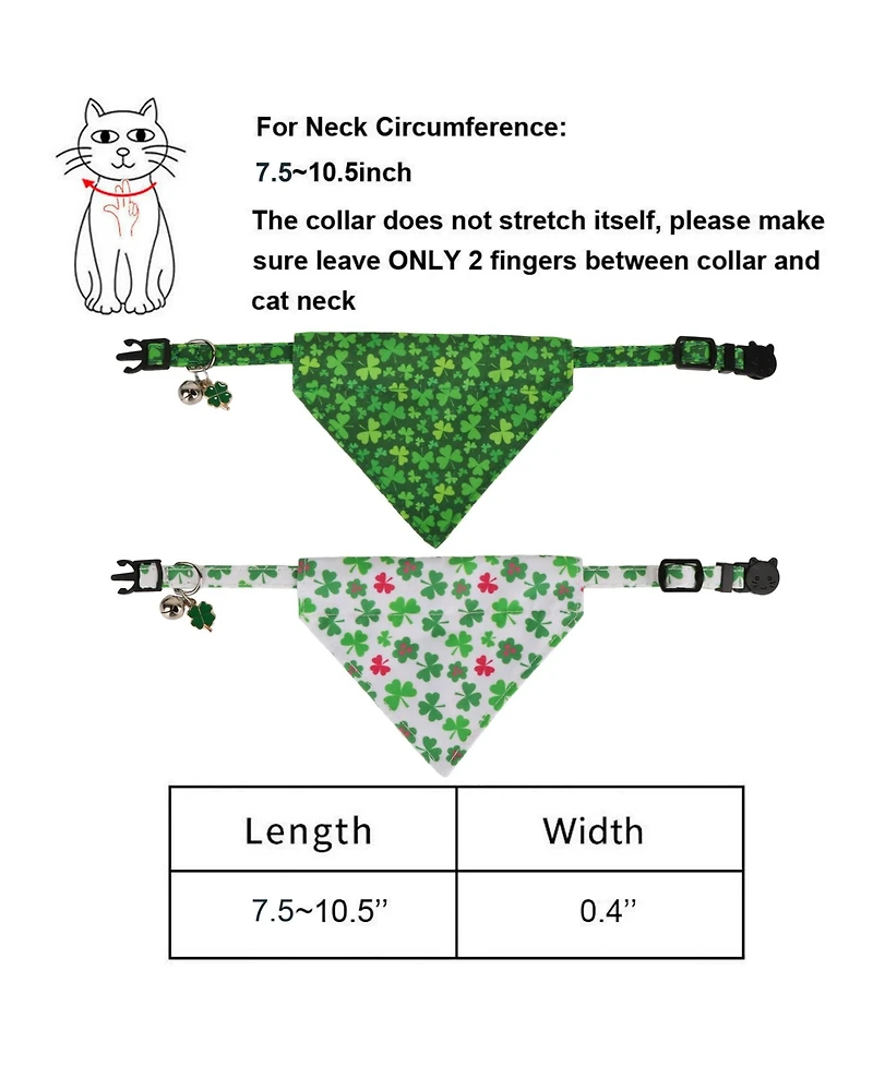 Aronkl Cat Collars Breakaway With Removable Bandana Adjustable Bunny Pattern Kitten
