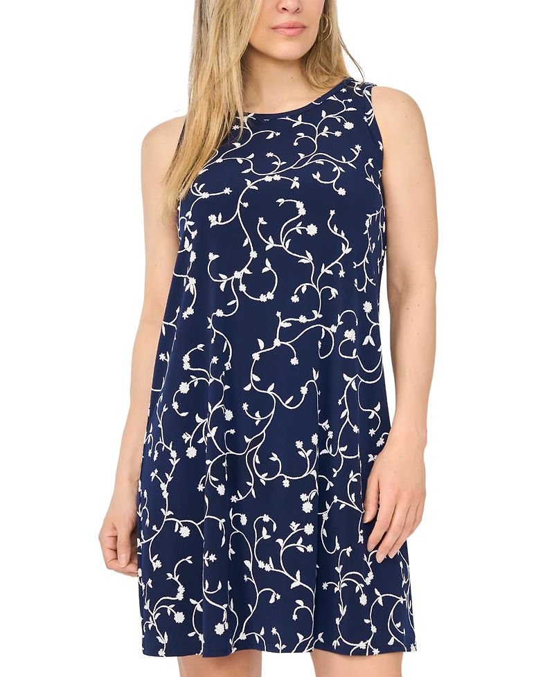 Msk Petite Sleeveless Round Neck Mini Dress