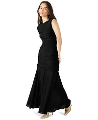 Steve Madden Women's Ruched Crewneck Maxi Dress