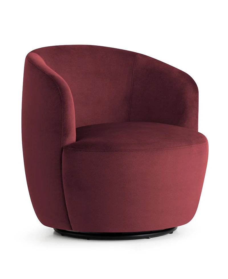 Maison Boucle Velvet Swivel Barrel Accent Chair 27 Inch Wide Upholstered 1 Piece