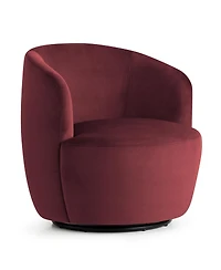 Maison Boucle Velvet Swivel Barrel Accent Chair 27 Inch Wide Upholstered 1 Piece