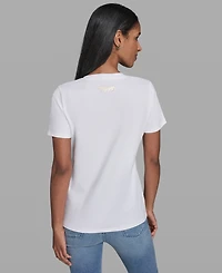 Karl Lagerfeld Paris Petite Short-Sleeve Crewneck T-Shirt