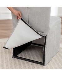 Rainsken Linen Dining Chairs Set of 2, Modern Fabric Side Chairs with Padded Seat and Backrest, Armless Upholstered Chairs for Kitchen, Living Room