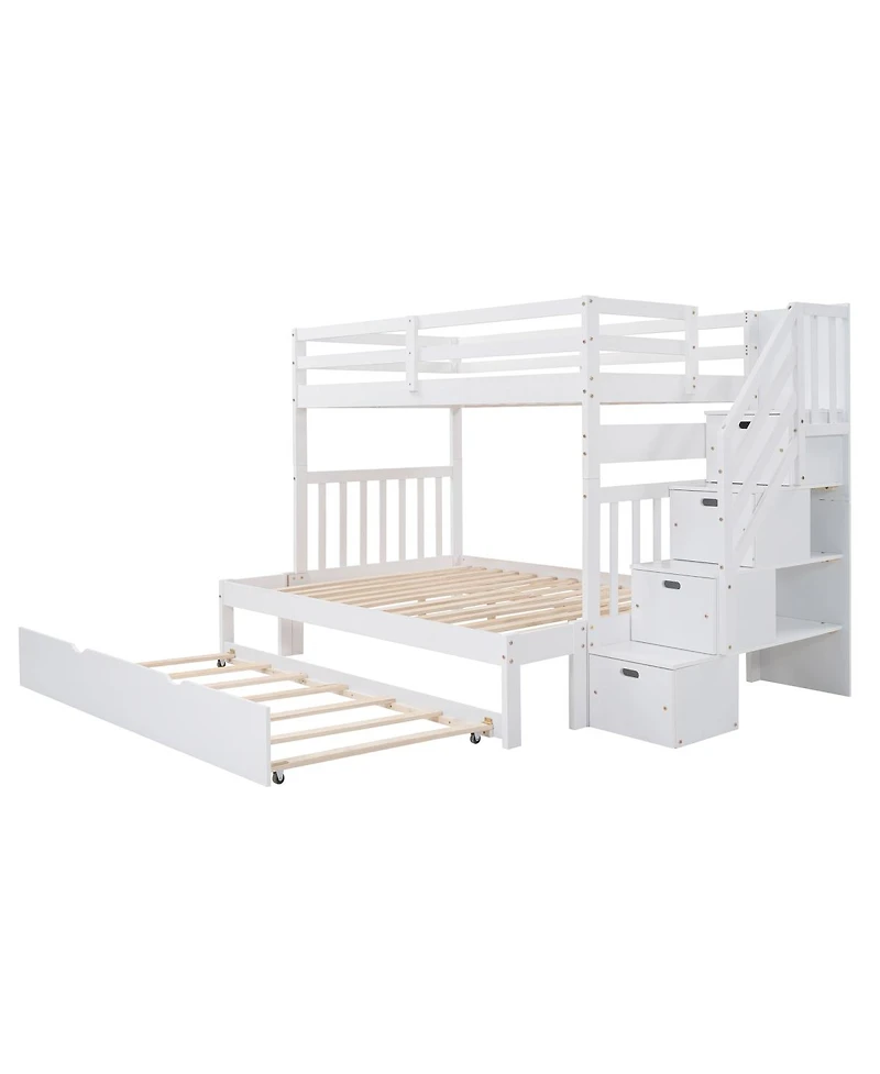 Streamdale Furniture Twin over Full Bunk Bed with Twin Size Trundle