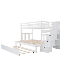 Streamdale Furniture Twin over Full Bunk Bed with Twin Size Trundle