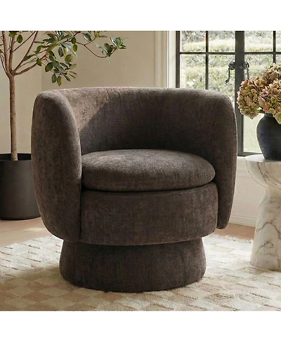 Maison Boucle 31 Wide Swivel Barrel Accent Chair, 360degree(s) Upholstered Armchair, 1 Pc
