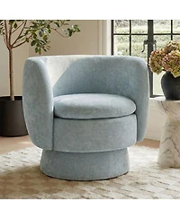 Maison Boucle 31 Wide Swivel Barrel Accent Chair, 360degree(s) Upholstered Armchair, 1 Pc