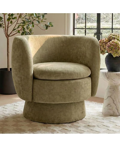 Maison Boucle 31 Wide Swivel Barrel Accent Chair, 360degree(s) Upholstered Armchair, 1 Pc