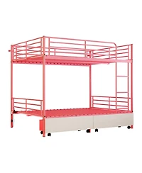 Streamdale Furniture Metal Bunk Bed w/Usb, Split, Storage, Guardrail