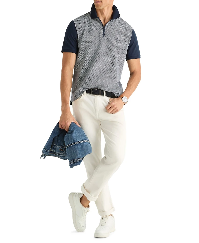 Nautica Men's Short-Sleeve Jacquard Jersey Polo Shirt