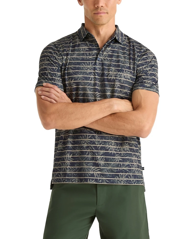 Nautica Men's Leaf Stripe Classic-Fit Golf Polo Shirt
