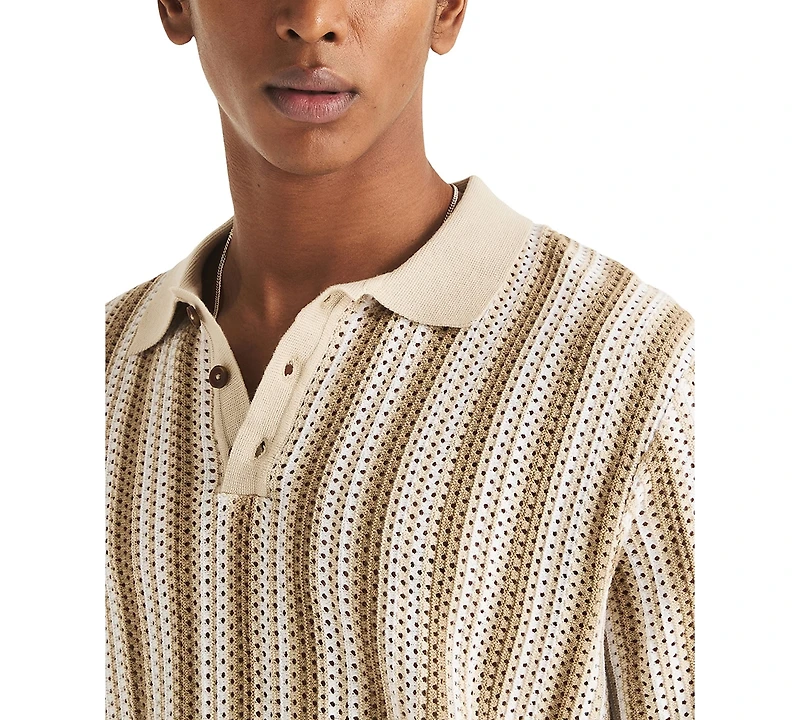 Nautica Men's Short-Sleeve Striped Polo Sweater