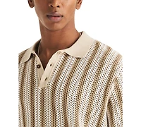 Nautica Men's Short-Sleeve Striped Polo Sweater