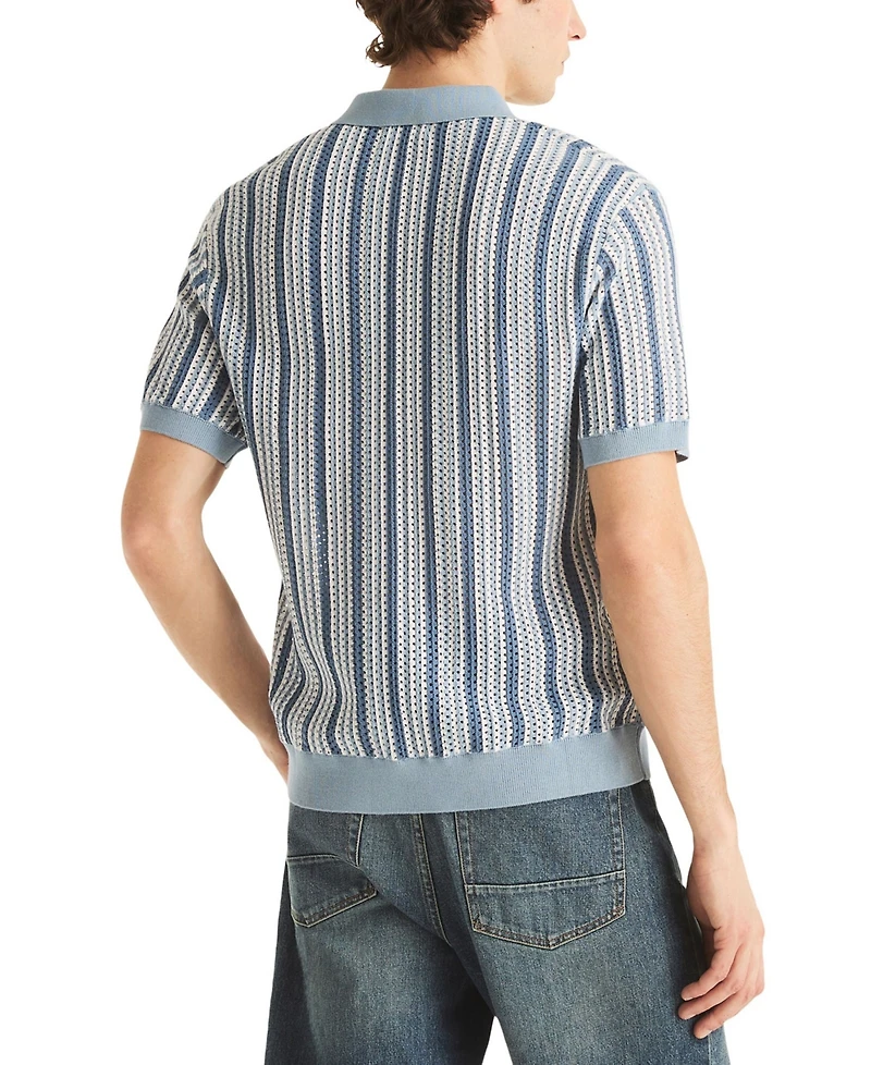 Nautica Men's Short-Sleeve Striped Polo Sweater