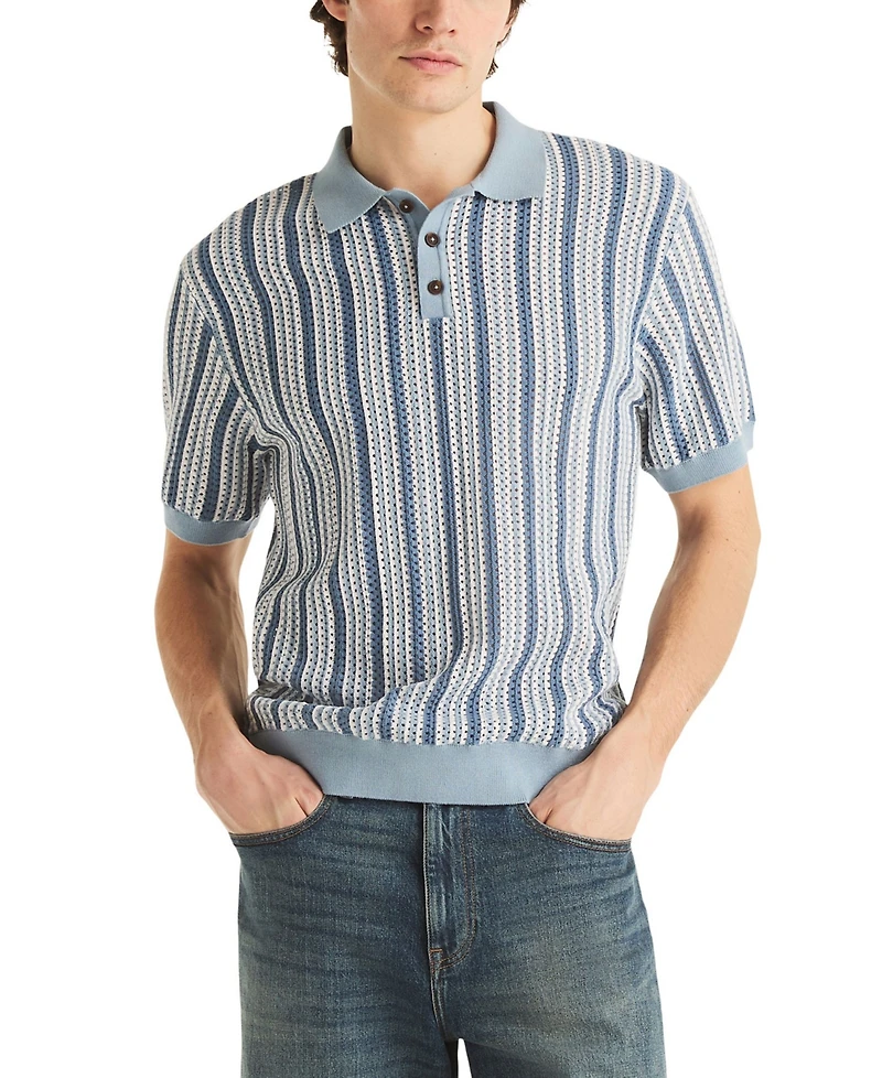 Nautica Men's Short-Sleeve Striped Polo Sweater