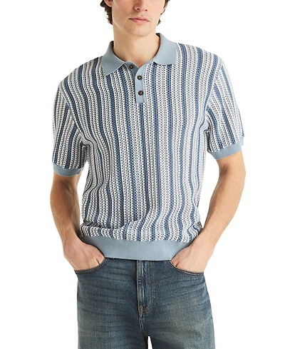 Nautica Men's Short-Sleeve Striped Polo Sweater