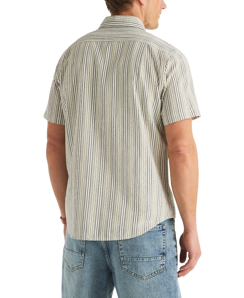Nautica Men's Seersucker Stripe Classic-Fit Short-Sleeve Shirt