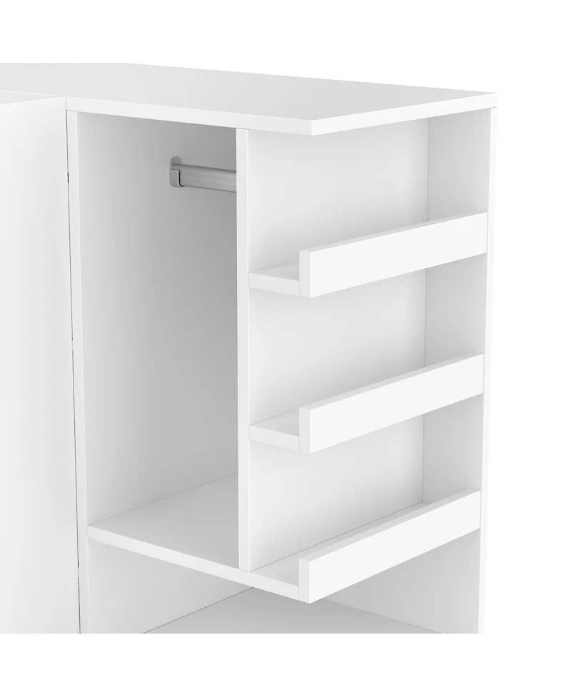 Streamdale Furniture 2-Door Wardrobe w/ Desk and Storage