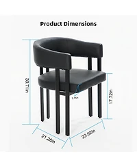 Streamdale Furniture Faux Leather Barrel Dining Chairs(Set of 2)