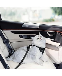 Aronkl Escape Proof Cat Harness Leash Adjustable Breathable Comfortable Vest Easy Wear Outdoor Travel Car Seat Belt Safe