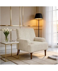 Streamdale Furniture Corduroy Accent Chair with Wood Legs