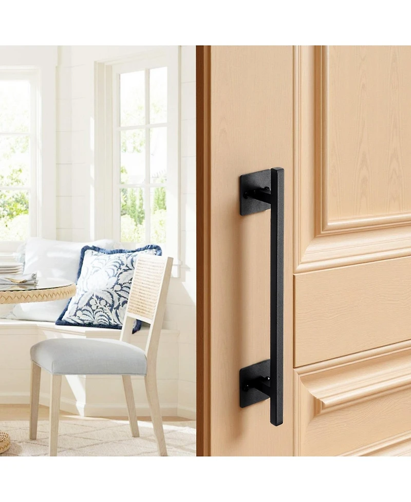 Sugift Barn Door Handle, 2Pcs 12.6" Rustic Steel Gate Handles for Outdoor Use