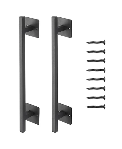 Sugift Barn Door Handle, 2Pcs 12.6" Rustic Steel Gate Handles for Outdoor Use