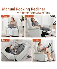 Streamdale Furniture Pu Leather Rocking Recliner Chair