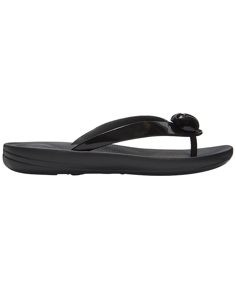 FitFlop Women's Iqushion Glossy-Button Slip-On Sandals