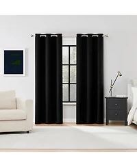 Sun Zero Sheridan Magnetic Closure Blackout Grommet Curtain Panel Pair