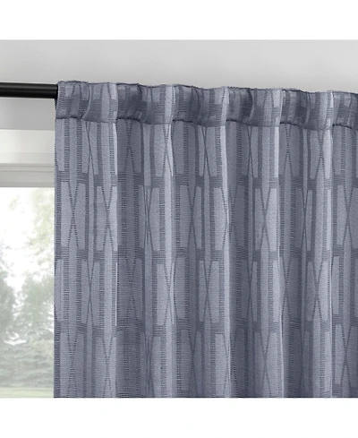 No. 918 Dover Tonal Geometric Semi-Sheer Back Tab Curtain Panel