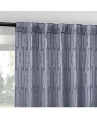 No. 918 Dover Tonal Geometric Semi Sheer Back Tab Curtain Panel