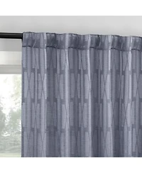 No. 918 Dover Tonal Geometric Semi Sheer Back Tab Curtain Panel