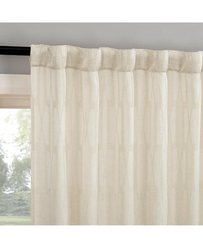 No. 918 Dover Tonal Geometric Semi-Sheer Back Tab Curtain Panel