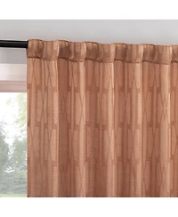 No. 918 Dover Tonal Geometric Semi-Sheer Back Tab Curtain Panel