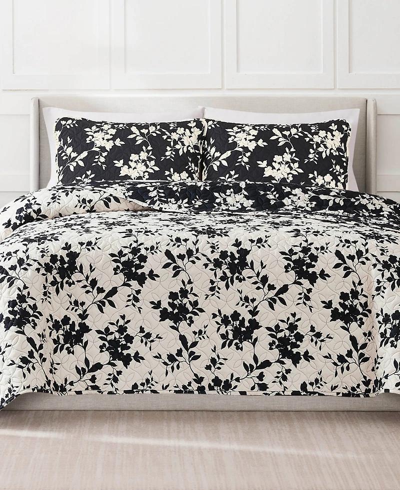 Nine West Silhouette Floral 3-Pc. Quilt Set