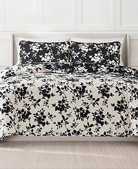 Nine West Silhouette Floral 3-Pc. Quilt Set