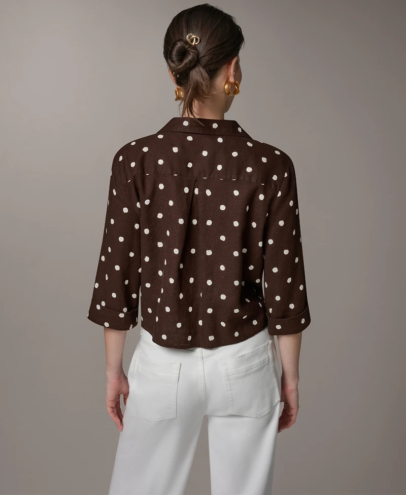 Donna Karan Weekend Women's Printed Collared Neck Blouse
