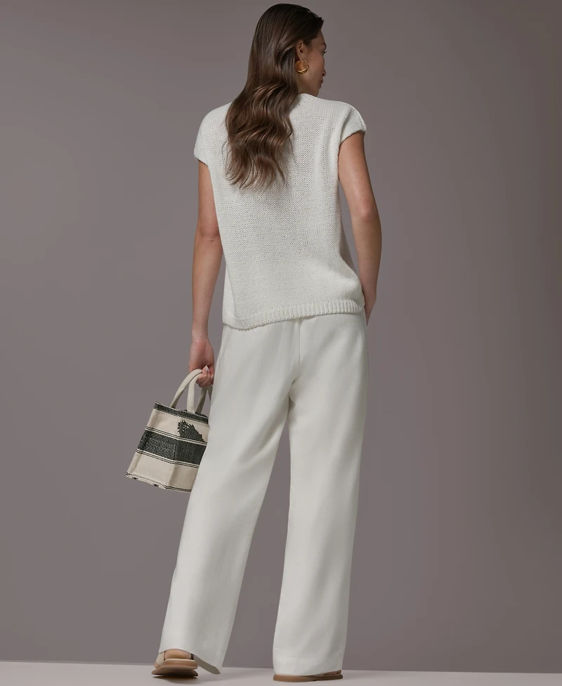 Donna Karan Weekend Women's Crewneck Floral Embroidered Sweater