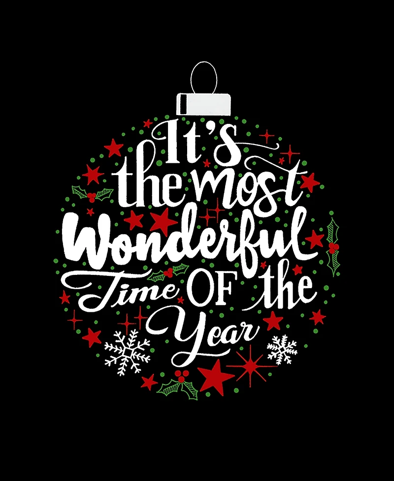 La Pop Art Women's Premium Blend Christmas Ornament Word T-Shirt