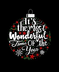 La Pop Art Women's Premium Blend Christmas Ornament Word T-Shirt