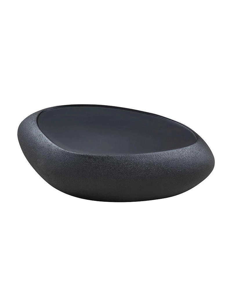Streamdale Furniture Fiberglass Oval Coffee Table for Living Room, Faux Matte Rocks