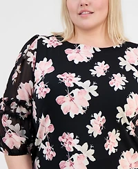 Anne Klein Plus Boat Neck Pull-On Blouse