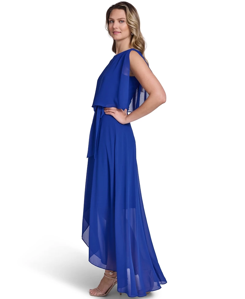 Jessica Howard Women's Boat Neck High Low Maxi Dress