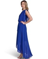 Jessica Howard Women's Boat Neck High Low Maxi Dress