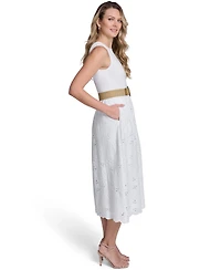 Jessica Howard Women's Crewneck Sleeveless Midi Dress