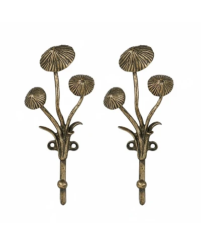 Yigii 2pcs Metal 3D Mushroom Coat Hooks for Entryway Bathroom Bedroom Farmhouse Decoration