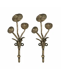 Yigii 2pcs Metal 3D Mushroom Coat Hooks for Entryway Bathroom Bedroom Farmhouse Decoration